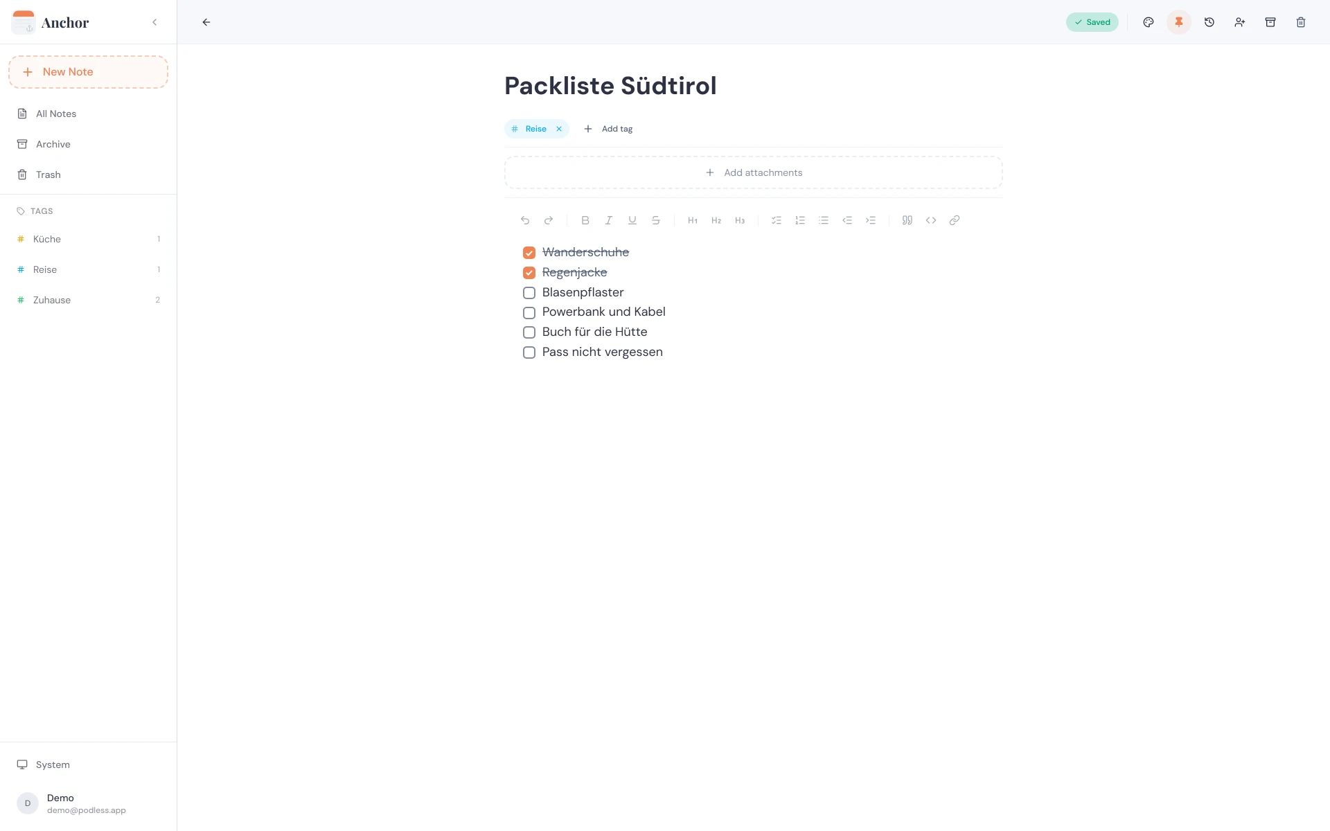 Anchor, screenshot 2