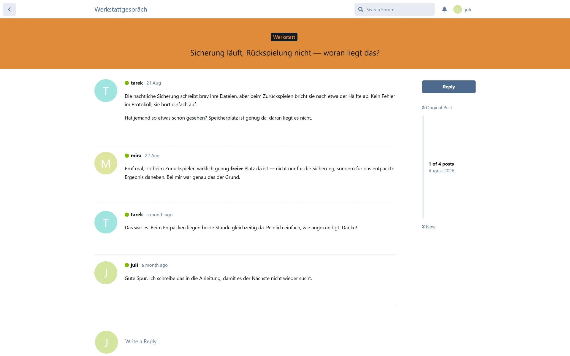 Flarum, screenshot 2