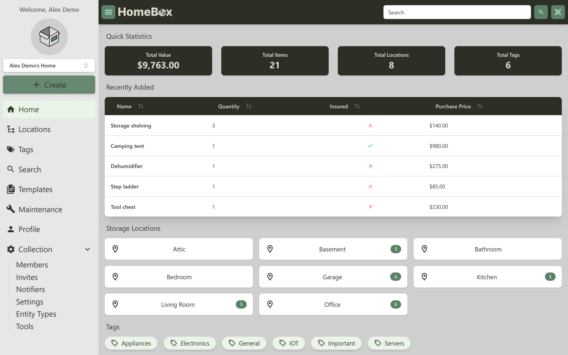 Homebox, screenshot 1